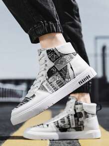 Męski Modny Codzienny Pasuje do wszystkiego Buty Sportowe Buty sportowe - Czarne i Białe - Zobacz 4