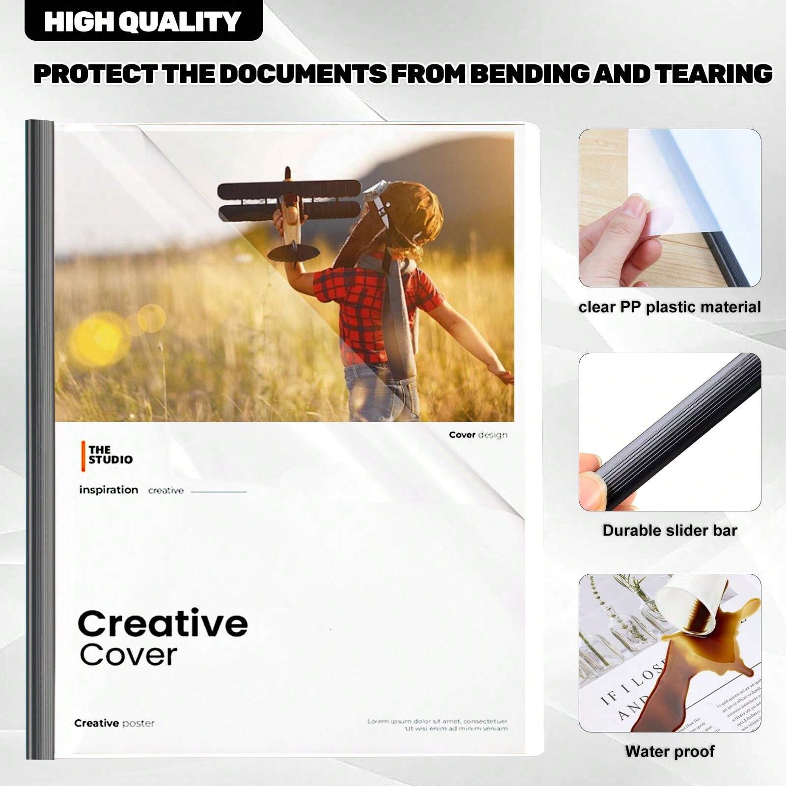 LC LICTOP Cubiertas De Infores Con Barra Deslizante Clipart Presentación Slide Binder Files