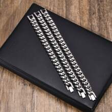 1 Stück minimalistisches Edelstahl Panzerkette Armband, Silber/Gold/Schwarz, modisches Geschenk für den besten Freund des Mannes