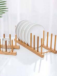 1入組木頭餐具收納架 - 卡其色 - 查看 8