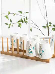 1入組木頭餐具收納架 - 卡其色 - 查看 3