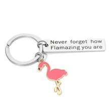 1PC Motivational Flamingo Key Chains Never Forget How Flamazing You Are Keyring Car Keychains Friend Jewelry Gifts For Women Men Street - Multicolor - View 4