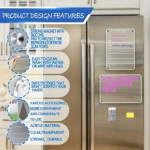 1pc Transparent Acrylic Magnetic Message Board Erasable Weekly Planner/To-Do List Fridge Magnet For Household And Office (+1 Whiteboard Marker) Best Gifts Birthday Graduation - Multicolor - View 7