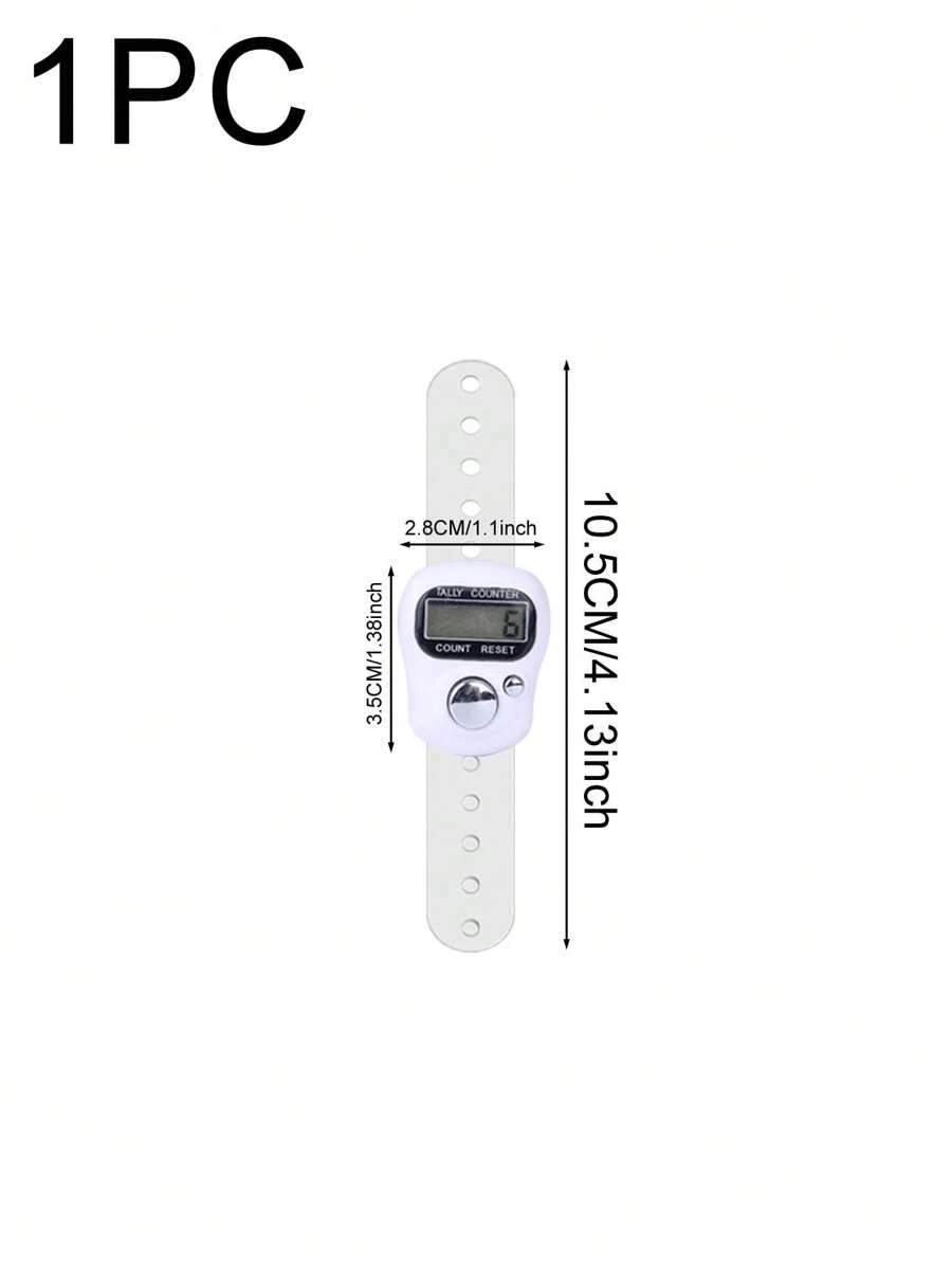 1 Pieza Contador Electrónico Lcd Resistible De 5 Dígitos Con Pantalla Digital, Contador De Dedos Pequeño Para Entrenamiento Deportivo (blanco)
