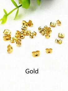 200入不鏽鋼金鍍耳塞蝴蝶形耳環後扣,玫瑰金銀耳塞止動器 - 銠色 - 查看 4