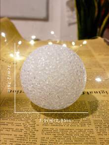 1入組7.5cm圓球夜燈,7色變換,eva材質,包含按鈕電池,可愛的卡通室內裝飾,節慶裝飾道具,睡眠燈 - 白色 - 查看 7