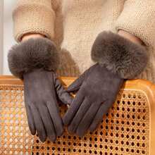 Women Full Finger Gloves - 灰色 - 查看 2