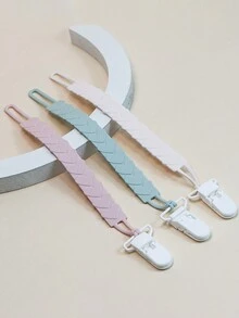 3pcs Silicone Pacifier Clips With One-Piece For Baby Boys And Girls - Flexible And Rust-Free Holders For Teething Relief And Baby Essentials, For Newborns