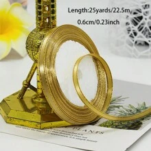 1 Roll 25 Yards, 0.6cm Phnom Penh Ribbon Wedding Candy Box Ribbon Gift Wrap Ribbon Ribbon Hand-Made D Iy Decorative Tape - 0.6cm - View 17