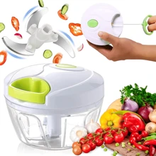 1pc Manual Food Chopper Vegetable Fruit Nut Onion Hand-Powered Mixing Processor (5 Colors)