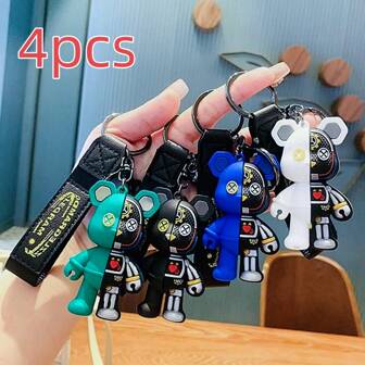 1/6pcs Fashion Keychain, Cartoon Bear Doll Keychain Pendant With Silicone Key Tag Backpack Purse Ornament,Multicolor 3D Soft Rubber Creative Bear Key Chain, Hand Bag Pendant For Backpack, For Classmates And Colleagues, Accessories For Schoolbag, Cool Key Chain , Car Accessories Bag Charm Cute Goth Y2k Bag Accessories Lanyards With Id Holder Car Accessories Bag Charms