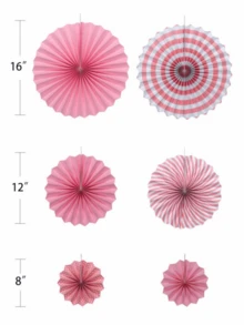 6入組紅藍紙扇掛壁裝飾花朵套裝,婚禮、生日、訂婚、婚禮派對、節日慶典用掛式橫幅 - 紅藍點紙扇花 - 查看 5