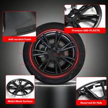 4PCS Wheel Covers For 2020-2023 Tesla Y 19-Inch ABS Hubcap Rim Protectors Whirlwind-Shaped Wheel Trim Covers By IKON MOTORSPORTS. - Gaya Arakhnida - Hitam Mengkilap - View 5