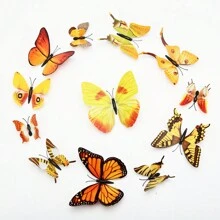 12pcs 3D Butterfly Wall Sticker, Wall Art Butterfly For Home Room Decor - Multicolor - View 14