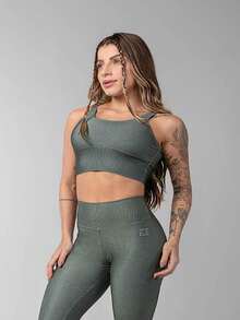 Women Sports Bras - 軍綠色 - 查看 3