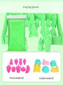 室內沙，遊戲沙，聚合物黏土，含不同樣式和顏色的晶瑩剔透泥磚積木套裝 - 彩色 - 查看 6