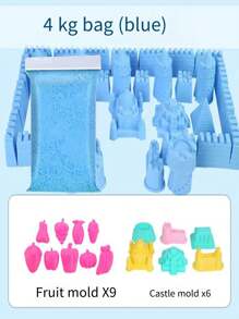 室內沙，遊戲沙，聚合物黏土，含不同樣式和顏色的晶瑩剔透泥磚積木套裝 - 彩色 - 查看 4