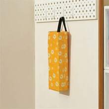 1pc Hanging Kitchen Garbage Bag Dispenser, Plastic Bag Organizer, Wall Mounted Storage Bag With Daisy Flower Pattern Kitchen Items Kitchen Accessaries Kitchen Tools - Multicolor - View 6