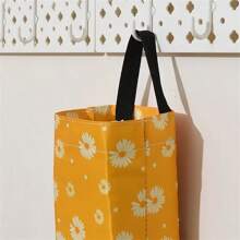 1pc Hanging Kitchen Garbage Bag Dispenser, Plastic Bag Organizer, Wall Mounted Storage Bag With Daisy Flower Pattern Kitchen Items Kitchen Accessaries Kitchen Tools - Multicolor - View 9