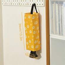 1pc Hanging Kitchen Garbage Bag Dispenser, Plastic Bag Organizer, Wall Mounted Storage Bag With Daisy Flower Pattern Kitchen Items Kitchen Accessaries Kitchen Tools - Multicolor - View 2