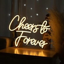 Cheers To Forever Neon Sign White Neon Light Cheers To Forever Led Neon Light Adjustable Letter Neon Sign For Wedding Engagement Valentines Man Cave Game Room Bar Store Party Art Decor Gifts
