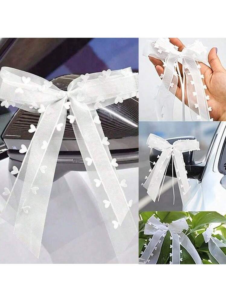 Fiocco Nascita Bimba HOTUT 25 Pezzi Fiocchi Bianchi Fiocchi In Raso, Fiocchi Bianchi, Bianco Fiocchi Da Matrimonio Decorazioni Con Cuori, Fiocchi Da Sposa Con Bianco Per Fiocchi Bianchi Cuori 25 Pezzi