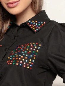 Women Blouses - 黑色 - 查看 2