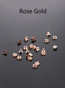 200入不鏽鋼金鍍耳塞蝴蝶形耳環後扣,玫瑰金銀耳塞止動器 - 銠色 - 查看 5