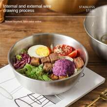 3pcs/1pc, Durable Stainless Steel Mixing Bowls For Effortless Kitchen Preparation And Storage, Kitchen Bowls With Measurement Marks For Salad, Baking, Whisking - Durable And Deep Round Mixing Bowl Set