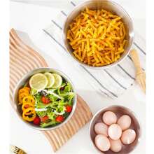 3pcs/1pc, Durable Stainless Steel Mixing Bowls For Effortless Kitchen Preparation And Storage, Kitchen Bowls With Measurement Marks For Salad, Baking, Whisking - Durable And Deep Round Mixing Bowl Set