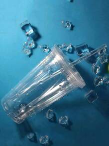 1入組 350ml 或 450ml 或 650ml 雙層透明塑膠吸管杯,保溫奶茶杯 - 無色 - 查看 3