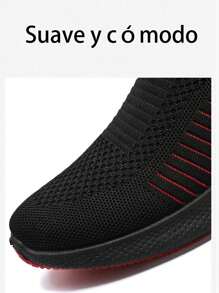 Solid color puntiagudo dedo del pie de moda con cordones pareja zapatos de tenis,Casual Mesh Transpirable Ligero Antideslizante Zapatos deportivos para hombre,Adecuado para correr, ropa de diario, fitness, tenis - Negro - Ver 7