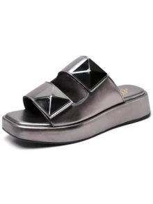 Women Flat Sandals - Bạc - Xem 2