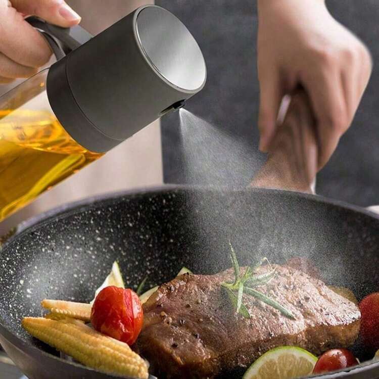 250ml Sodium Calcium Glass Round Kitchen Oil Dispenser Bottle With Filter, Scale Line Markings, Suitable For Various Types Of Oil, Air Fryer, Cooking, Salad, Bbq, Home Kitchen Essential Tool - Dark Grey - View 5