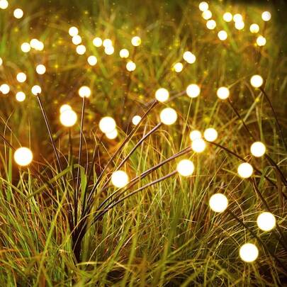 6-8 Heads Solar Flower Lights - Upgraded Solar Swinging Lights, Wind-Powered, Solar Outdoor Lights, Garden Path Decor, Flexible Iron Wires And Heavy-Duty Bulb Base, Warm White, Solar Lights Outdoor Christmas Decoration,Christmas Lights,Fairy Lights