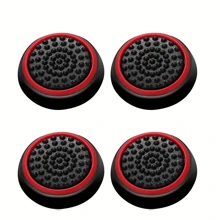 4pcs Replacement Silicone Analog Controller Joystick Thumb Stick Grips Caps Cover Compatible With PS4 PS3 PS2 One/360 Game Controller - Black - View 11