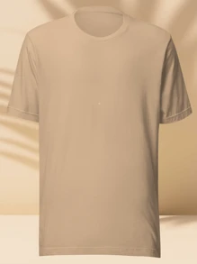 Camisetas. Set de 3 Playeras Básicas. Cuello Redondo. Negro - Caqui - Gris. 100% Algodón. Camiseta Unisex. Manga Corta. Regalo. - Multicolor - Ver 3