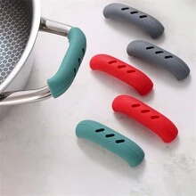 2 Piezas Manoplas De Silicona Resistentes Al Calor En Un Diseño Simple Y Colorido Para Sartenes, Cazuelas Y Vaporeras - Color aleatorio - Ver 3