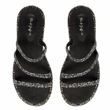 Women Flat Sandals - 黑色 - 查看 4