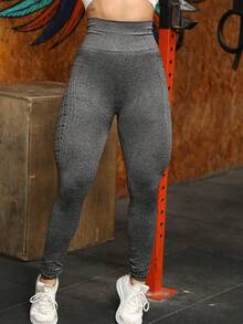 Women Sports Leggings - 深灰色 - 查看 2