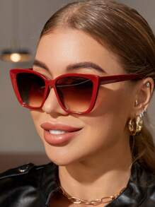 Vintage Cat Eye Big Frame Plastic Sunglasses, Unisex Fashion Classic Style Decoration Outdoor Travel Beach Vacation Uv-Protection Eyewear Boho Sunglasses Beach Sun Glasses Beach Accessories For Women Sun Glasses Sunglasses Shades Fashionable Shade Elegant Outfit Family Outings Travel Vacation Holiday For Summer Beach Vacation,Outdoor,Travel - Multicolor - View 16