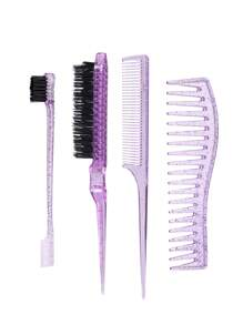 4 Pieces Hair Brush Side Brush Tease Hair Comb Set For Combing The Sides And Back Of The Hair, Suitable For Men And Women Of Any Hair Type,Hair Brush,Comb,Hair Tools,Hair Products And Accessories For Barber Salon Beauty Travel Essentials,Back To School,Travel Holiday Essentials,Hair Accessories For Women,Brush,Hair Brushes,Edge Brush,Brush Hair,Hair Comb,Comb Hair,Detangling Brush,Ball Brush,Mini Hair Brush,Hair Brush Set,Wooden Comb,Hair Brush, Brush, Comb, Slick Back Brush, Hairbrush, Edge Brush, Brush Hair, Hair Comb, Hair Brush Set, Comb Hair, Mini Hair Brush, Detangling Brush, Hair Brushes,Hair, Accessories, Hair Products, Hair Tools, Hair Stuff, Hair Care, Curly Hair Brush, Barber, Barber Accessories, Hairdressing Equipment,Travel Essentials,Travel Essential,Hairstyle,Hairdressing - Multicolor - View 4