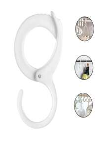 1 件便携式防损坏多功能衣柜挂扣，带 S 形防损坏挂钩，适用于厨房、汽车或浴室的衣架，无需钻孔