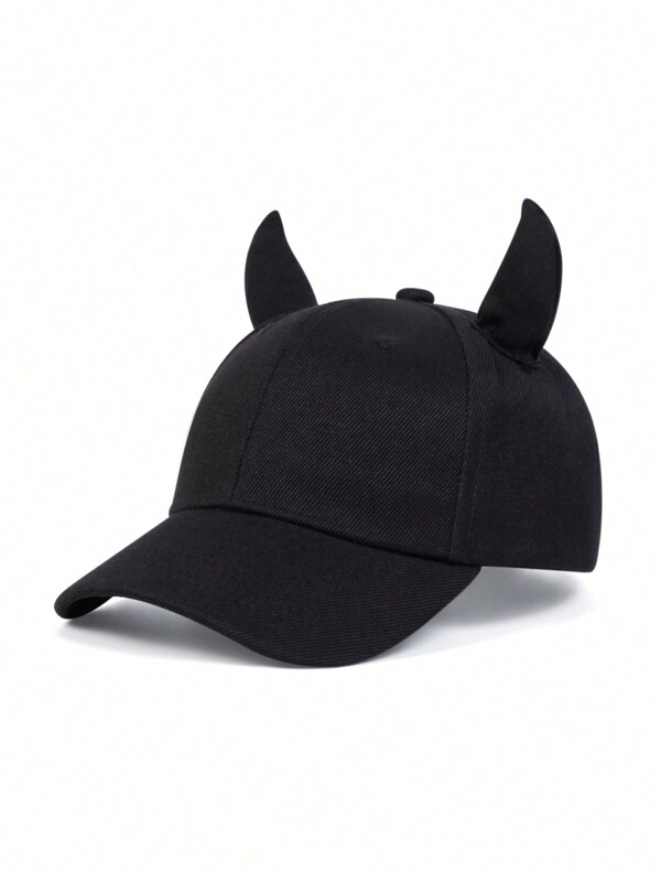1pc Unisex Children Horned Baseball Cap, Adjustable Outdoor Sun Protection Casual Hat Suitable For Girls & Boys, Spring/Autumn