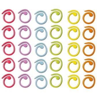 18/36 peças Marcadores de Ponto de Metal de Cor Aleatória, Marcadores de Ponto de Crochê em Espiral com Trava, Adequados para Tricô e Crochê (Multicolorido)