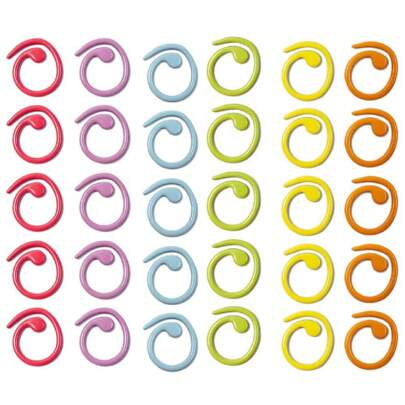 18/36 piezas Marcadores de puntada de metal de colores aleatorios, espiral, con cierre, aptos para tejer y ganchillo (Multicolor)