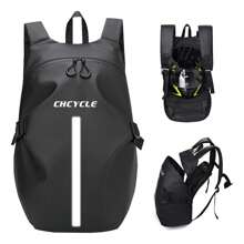Reflective Motorcycle Helmet Backpack Waterproof Large Capacity Riding Bag - Black - View 1