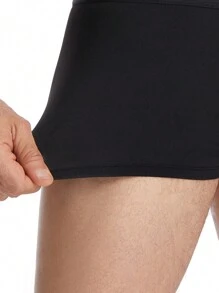 3 peças Cuecas tipo boxer médio respirável de cor sólida para homens