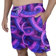 Men Beach Shorts - 黑色 - 查看 2