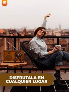 Bocina bluetooth retro vintage excelente calidad en sonido - Marrón - Ver 3